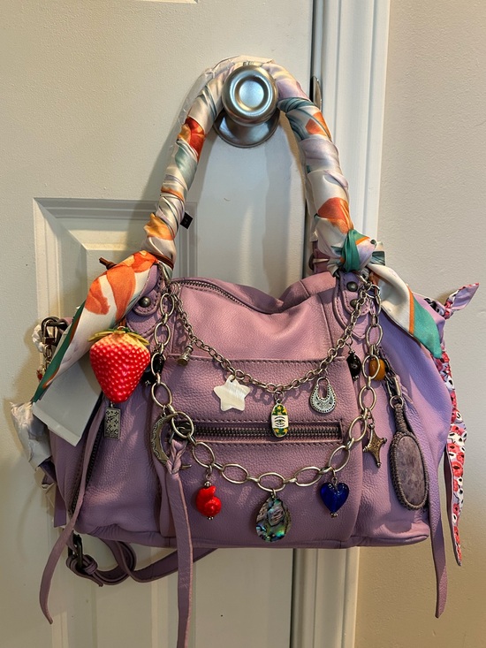 Free People Handbags - NWT We The Free Baby Emerson Tote in Lilac-All Bag Charms & Scarves Included